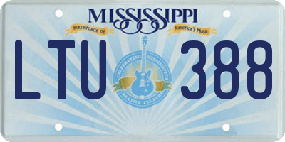 MS license plate LTU388