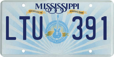 MS license plate LTU391