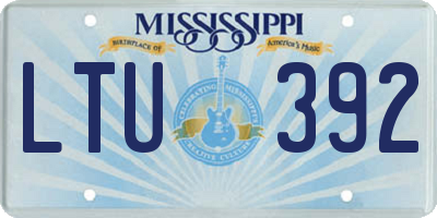 MS license plate LTU392