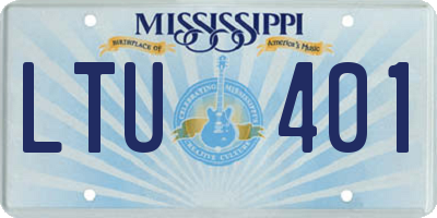 MS license plate LTU401