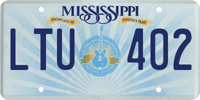 MS license plate LTU402