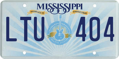 MS license plate LTU404