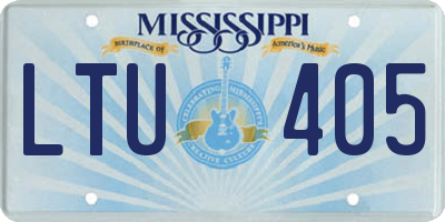 MS license plate LTU405