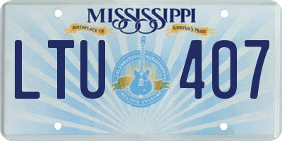 MS license plate LTU407