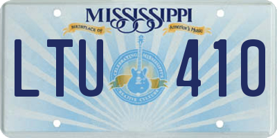 MS license plate LTU410
