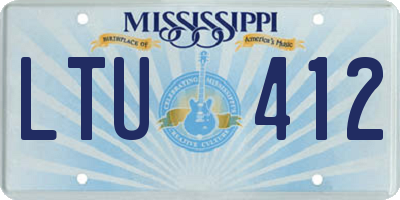 MS license plate LTU412