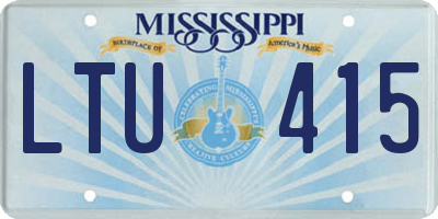 MS license plate LTU415