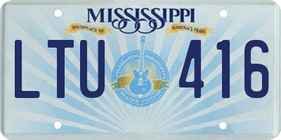 MS license plate LTU416