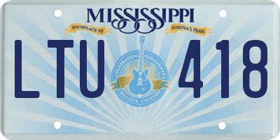 MS license plate LTU418