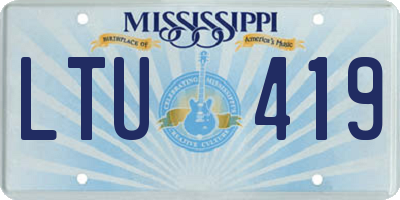 MS license plate LTU419