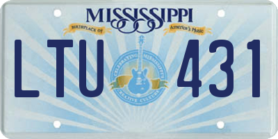 MS license plate LTU431