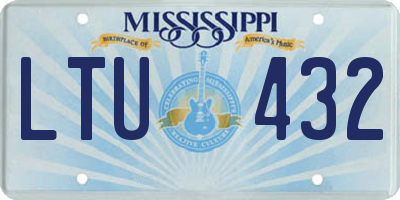 MS license plate LTU432