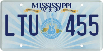 MS license plate LTU455