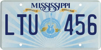 MS license plate LTU456
