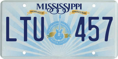 MS license plate LTU457