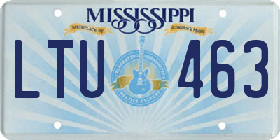 MS license plate LTU463