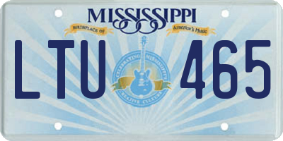 MS license plate LTU465