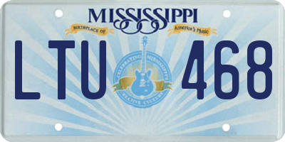 MS license plate LTU468