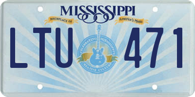 MS license plate LTU471
