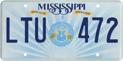MS license plate LTU472