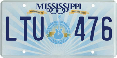 MS license plate LTU476