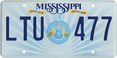 MS license plate LTU477