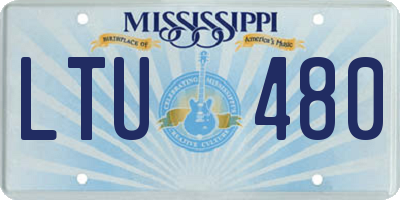 MS license plate LTU480