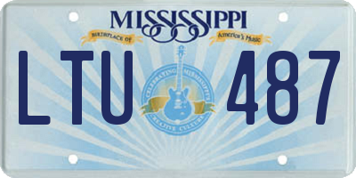 MS license plate LTU487
