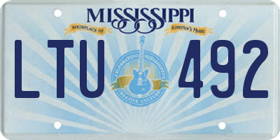 MS license plate LTU492