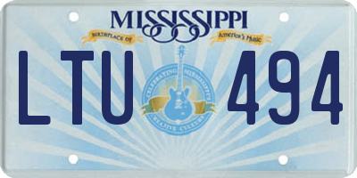 MS license plate LTU494