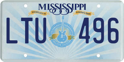 MS license plate LTU496