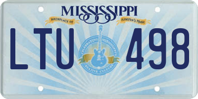 MS license plate LTU498