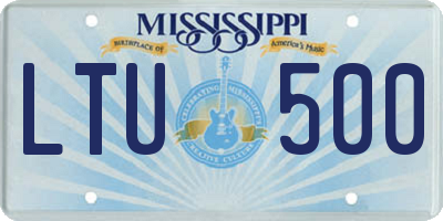 MS license plate LTU500