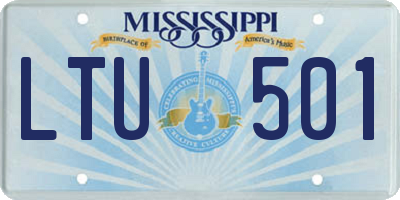 MS license plate LTU501