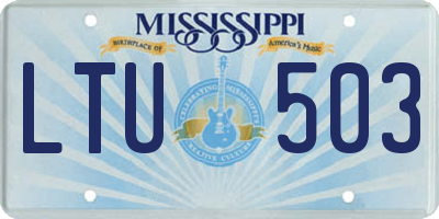 MS license plate LTU503