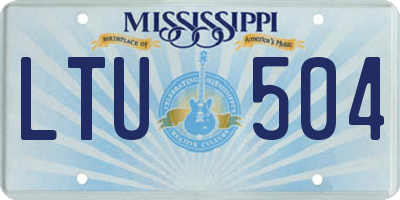 MS license plate LTU504