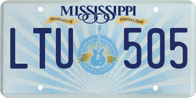 MS license plate LTU505