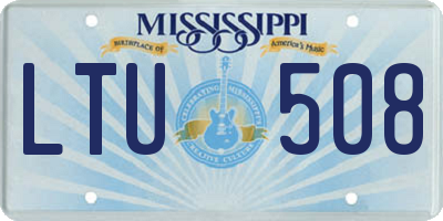 MS license plate LTU508