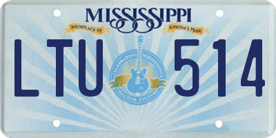 MS license plate LTU514