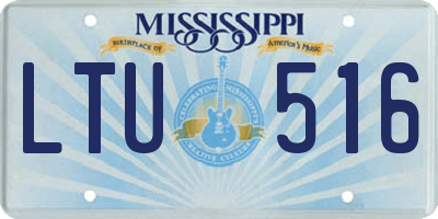 MS license plate LTU516