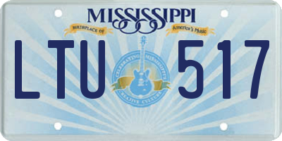 MS license plate LTU517