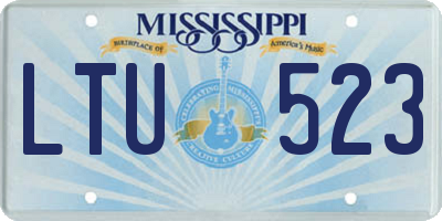 MS license plate LTU523