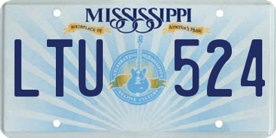 MS license plate LTU524