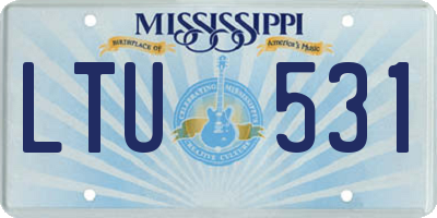 MS license plate LTU531