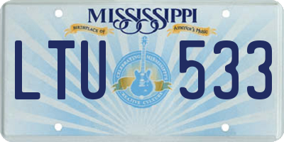 MS license plate LTU533