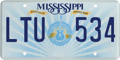 MS license plate LTU534