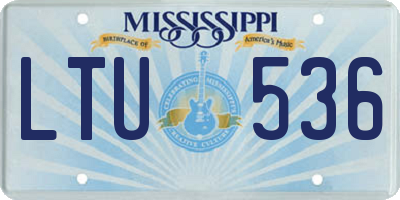 MS license plate LTU536