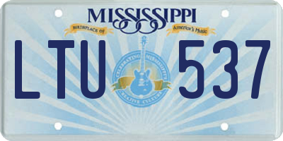 MS license plate LTU537