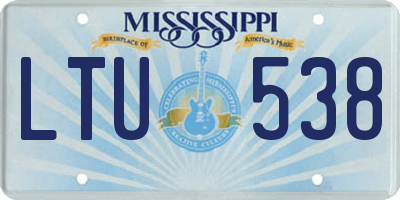 MS license plate LTU538