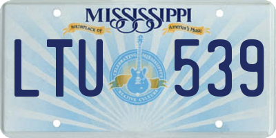 MS license plate LTU539